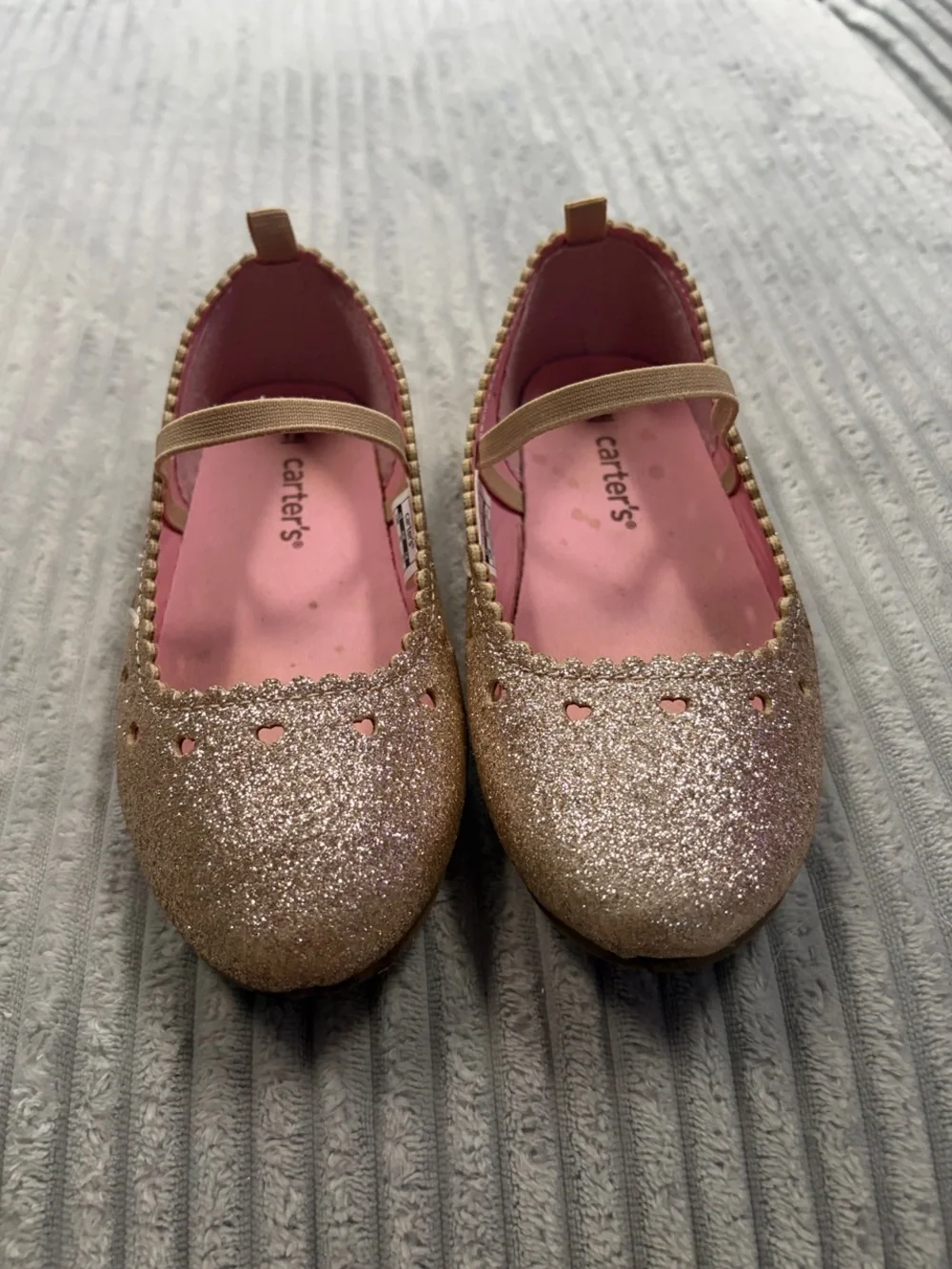 Carter's Gold Glitter Mary Jane Shoes with Pink Insole